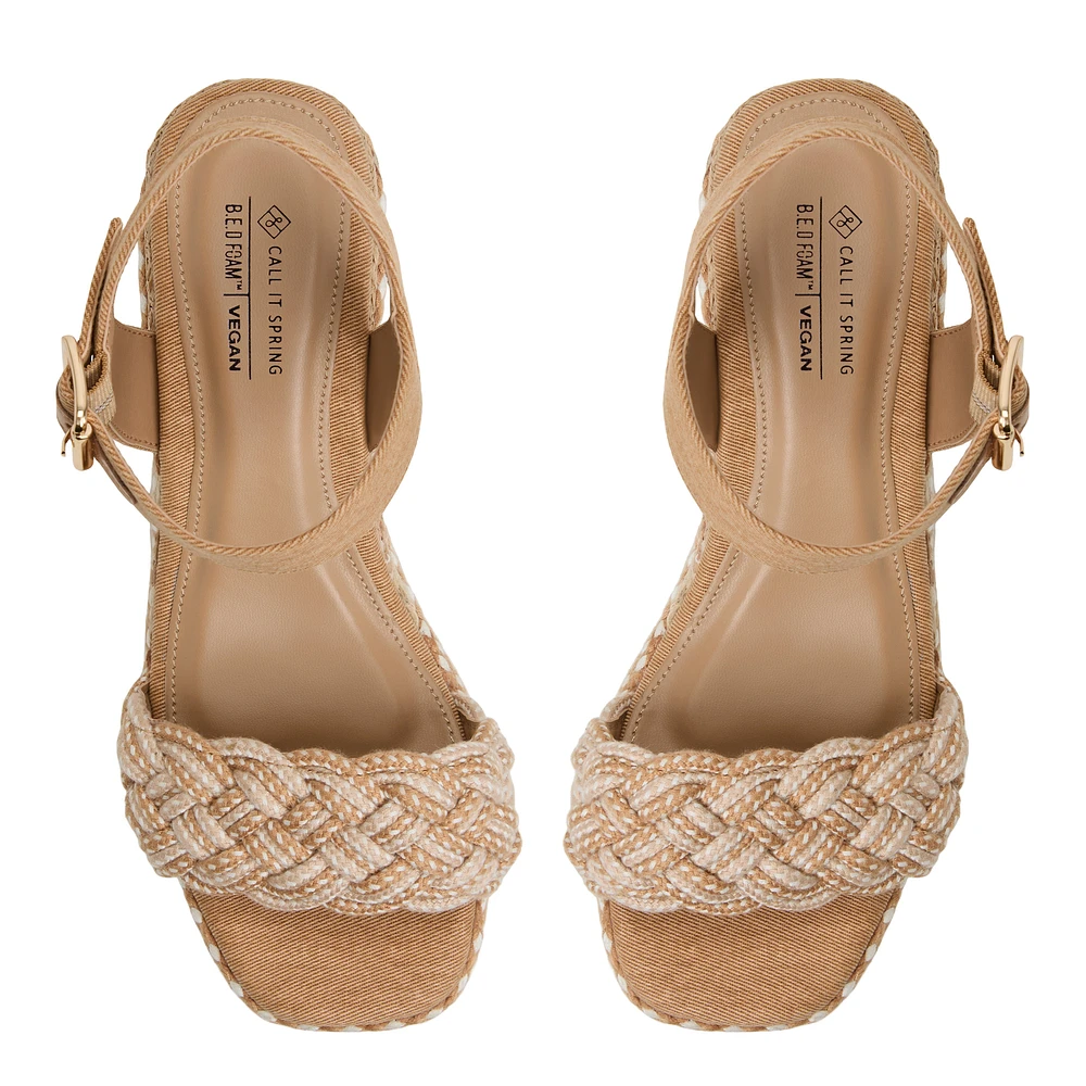 Moaana Beige Foncé Femmes Talons compenses | Boutique Spring Canada