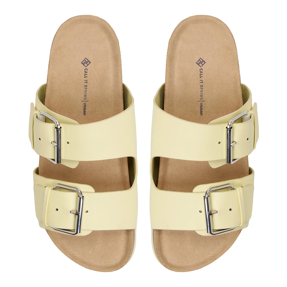 Nevaddaa Jaune Clair Femmes Claquettes | Boutique Spring Canada