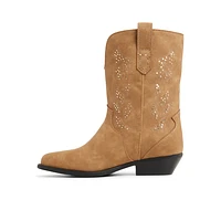 Sareena Dark Beige Women's Mid-calf Boots