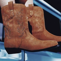 Sareena Dark Beige Women's Mid-calf Boots