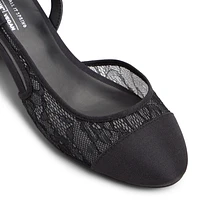 Sofiia Other Black Textile Lace Women's Kitten Heels