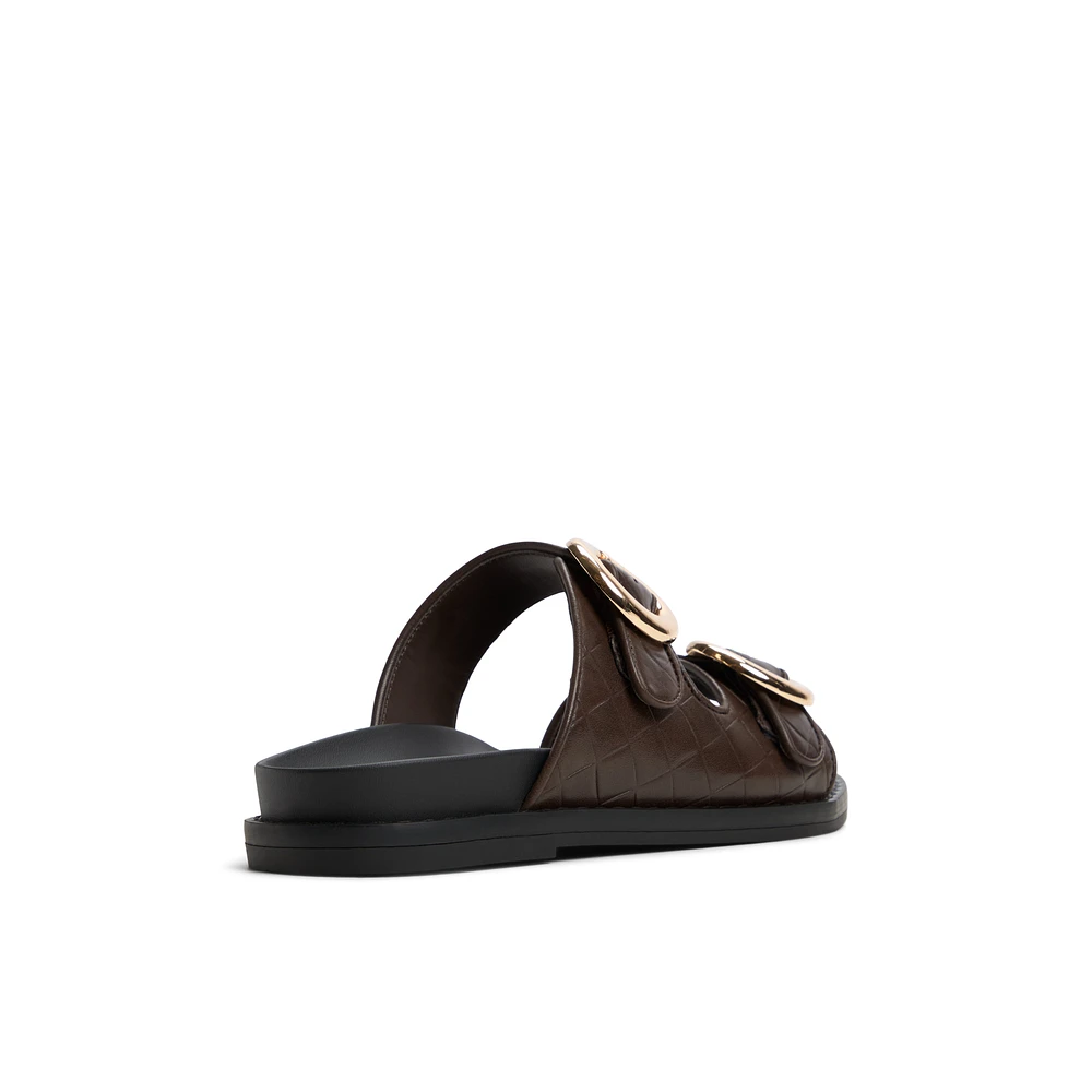 Taliah Marron Foncé Femmes Claquettes | Boutique Spring Canada