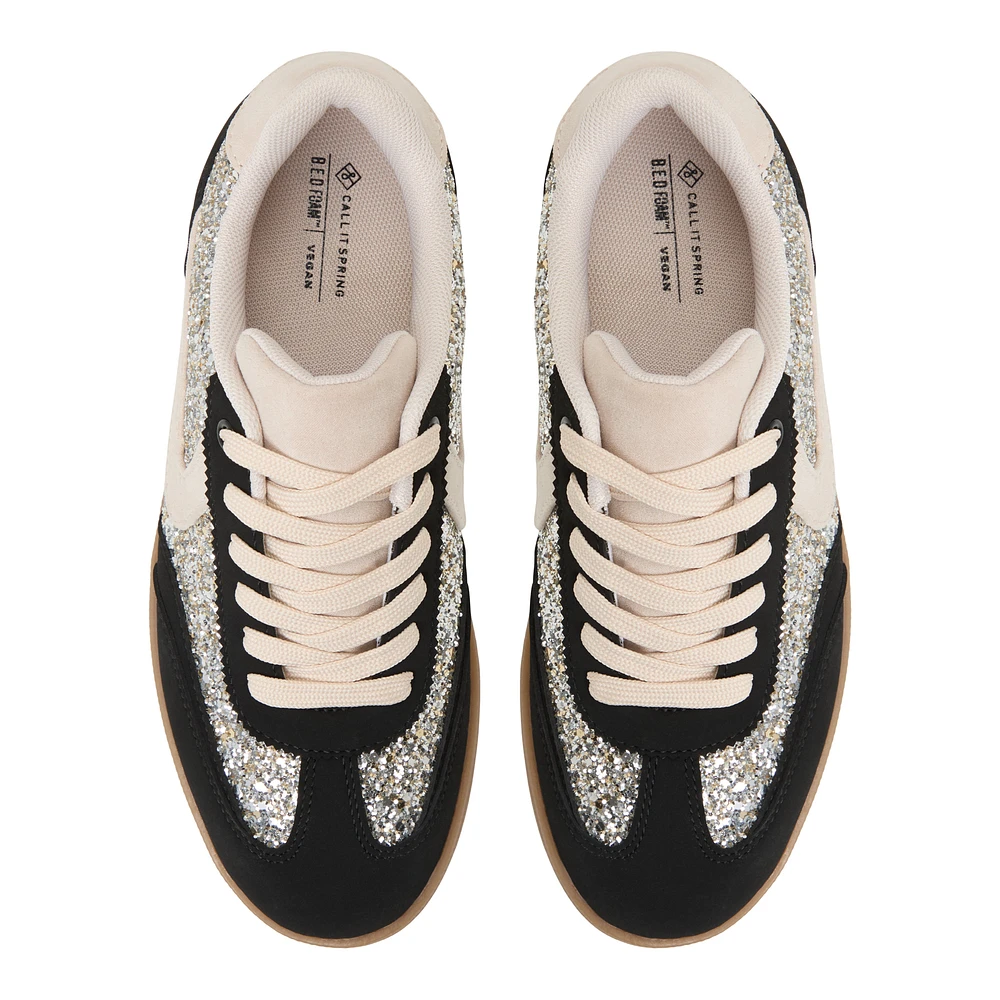 Troye Black/Silver Multi Women's Retro Sneakers