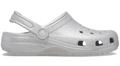 Crocs Classic Glitter Clog; Silver Glitter