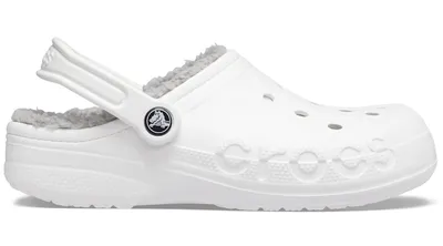 Crocs Baya Lined Clog; White / Light Grey