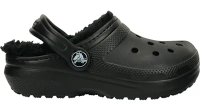 Crocs Kids' Classic Lined Clog; Black / Black