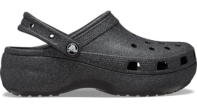 Crocs Women's Classic Platform Glitter Clog; Black
