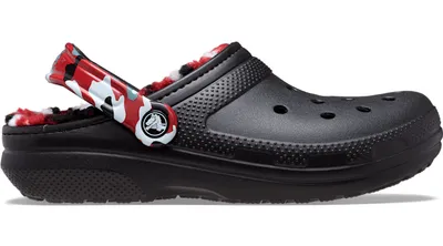 Crocs Classic Lined Camo Clog; Black / Red | Quartier DIX30