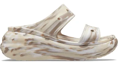 Crocs Crush Marbled Sandal; Bone / Multi