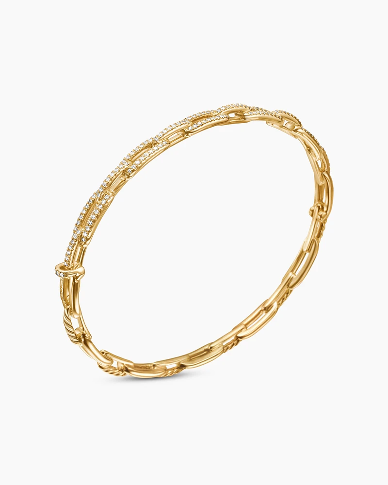 Stax Chain Link Bracelet 18K Yellow Gold with Diamonds, 4mm
