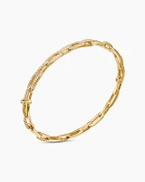 Stax Chain Link Bracelet 18K Yellow Gold with Diamonds, 4mm