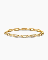 Stax Chain Link Bracelet 18K Yellow Gold with Diamonds, 4mm