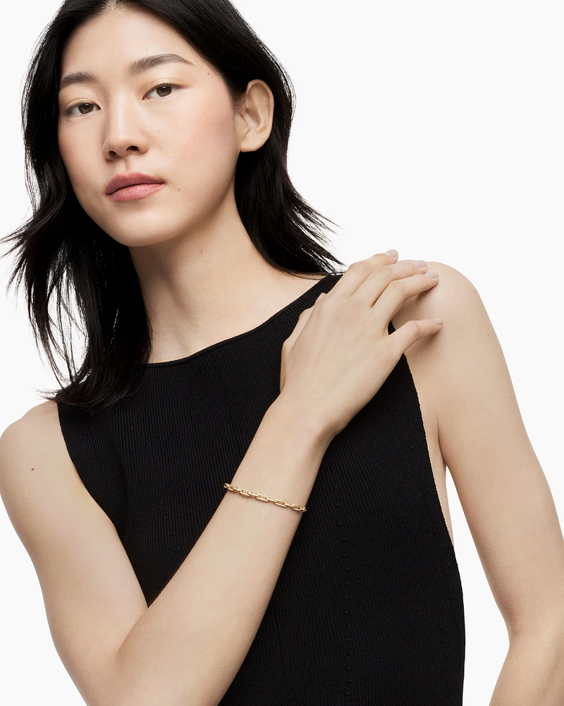 Stax Chain Link Bracelet 18K Yellow Gold with Diamonds, 4mm