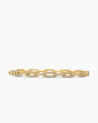 Stax Chain Link Bracelet 18K Yellow Gold with Diamonds, 4mm