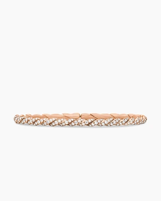 Sculpted Cable Bracelet 18K Yellow Gold with Diamonds