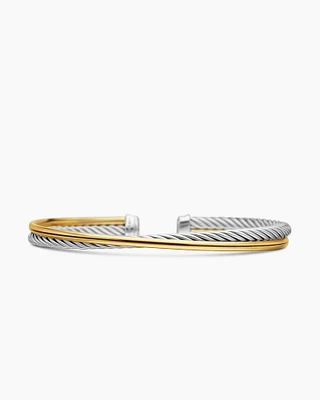 Crossover Linked Bracelet 18K Yellow Gold with Diamonds, 3mm