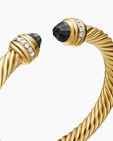 Classic Cablespira® Bracelet in 18K Yellow Gold with Black Onyx and Diamonds, 7mm