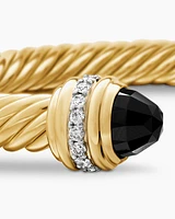 Classic Cablespira® Bracelet in 18K Yellow Gold with Black Onyx and Diamonds, 7mm