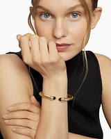 Classic Cablespira® Bracelet in 18K Yellow Gold with Black Onyx and Diamonds, 7mm