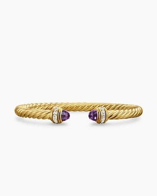 Classic Cablespira® Bracelet 18K Yellow Gold with Amethyst and Diamonds, 5mm