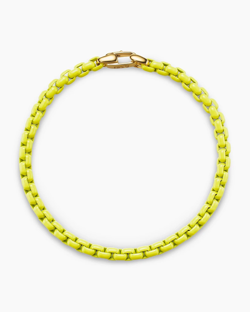 DY Bael Aire Colour Box Chain Bracelet in Yellow Acrylic with 14K Yellow Gold Accent, 4mm