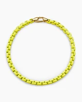 DY Bael Aire Colour Box Chain Bracelet in Yellow Acrylic with 14K Yellow Gold Accent, 4mm