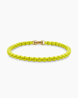 DY Bael Aire Colour Box Chain Bracelet in Yellow Acrylic with 14K Yellow Gold Accent, 4mm
