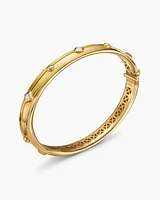 Modern Renaissance Bangle Bracelet in 18K Yellow Gold with Diamonds, 8mm