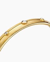 Modern Renaissance Bangle Bracelet in 18K Yellow Gold with Diamonds, 8mm
