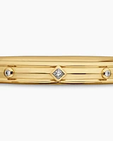 Modern Renaissance Bangle Bracelet in 18K Yellow Gold with Diamonds, 8mm