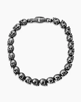 Memento Mori Skull Bead Bracelet Sterling Silver, 6mm