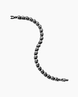 Memento Mori Skull Bead Bracelet Sterling Silver, 6mm