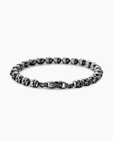 Memento Mori Skull Bead Bracelet Sterling Silver, 6mm
