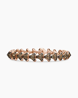 Armoury® Link Bracelet in 18K Rose Gold with Pavé Cognac Diamonds, 9.5mm