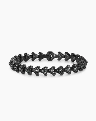 Armoury® Link Bracelet in Black Titanium with Black Diamonds, 9.5mm
