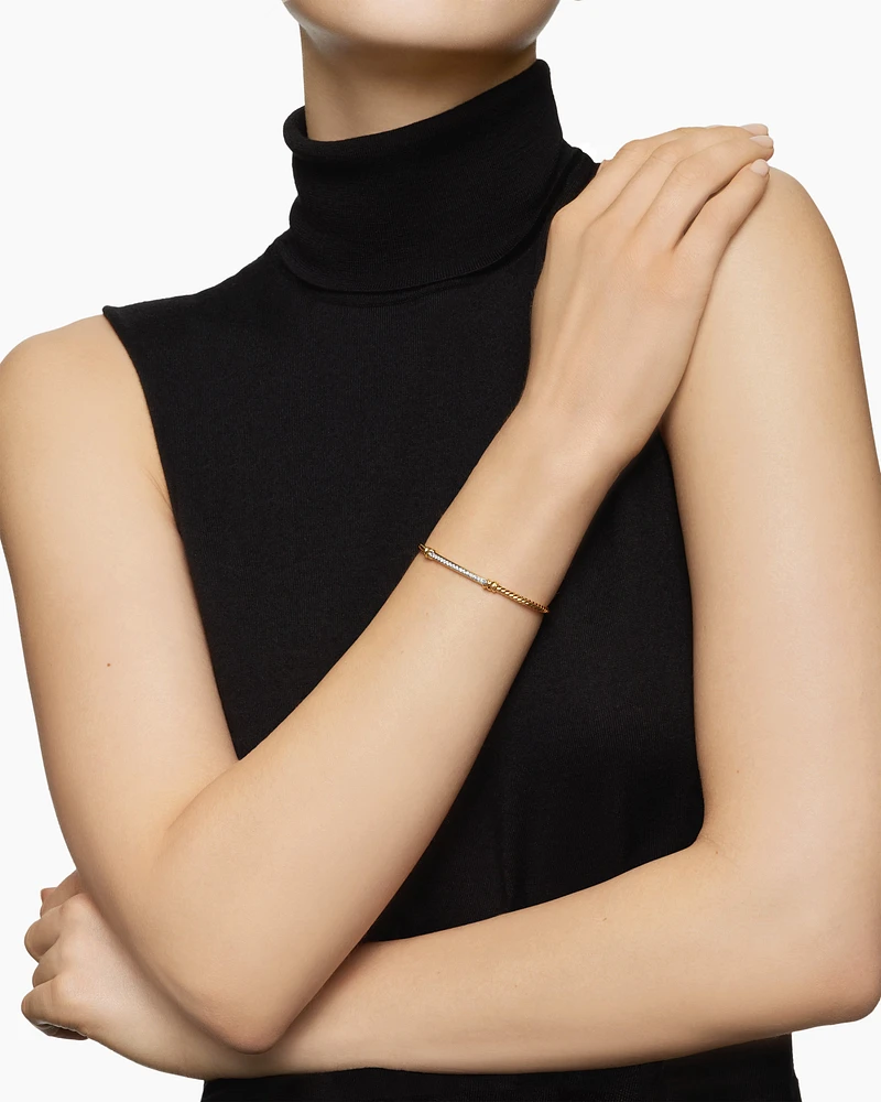 Petite Helena Two Station Wrap Bracelet 18K Yellow Gold with Diamonds