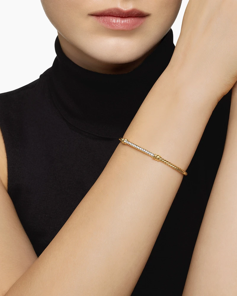 Petite Helena Two Station Wrap Bracelet 18K Yellow Gold with Diamonds
