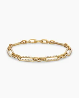 Lexington Chain Bracelet in 18K Yellow Gold with Full Pavé Diamonds, 6.5mm