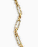 Lexington Chain Bracelet in 18K Yellow Gold with Full Pavé Diamonds, 6.5mm