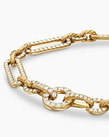 Lexington Chain Bracelet in 18K Yellow Gold with Full Pavé Diamonds, 6.5mm