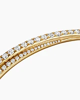 Pavé Crossover Two Row Bracelet in 18K Yellow Gold with Diamonds, 5.5mm