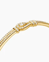 Thoroughbred Loop Bracelet in 18K Yellow Gold with Full Pavé Diamonds, 4.5mm