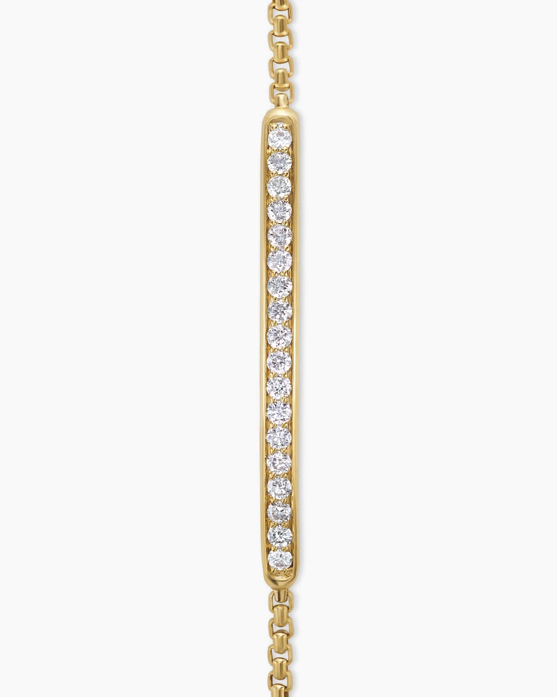 Petite Pavé Bar Bracelet in 18K Yellow Gold with Diamonds, 1.7mm