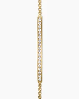 Petite Pavé Bar Bracelet in 18K Yellow Gold with Diamonds, 1.7mm