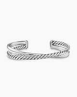 Crossover Two Row Cuff Bracelet Sterling Silver, 10.7mm