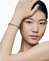Pavé Crossover Two Row Cuff Bracelet in 18K Yellow Gold with Diamonds, 10.5mm