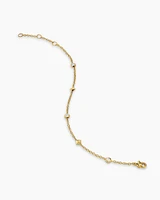 Petite Modern Renaissance Station Bracelet in 18K Yellow Gold with Diamonds, 4.6mm
