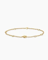 Petite Modern Renaissance Station Bracelet in 18K Yellow Gold with Diamonds, 4.6mm