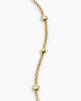 Petite Modern Renaissance Station Bracelet in 18K Yellow Gold with Diamonds, 4.6mm