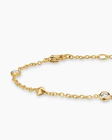 Petite Modern Renaissance Station Bracelet in 18K Yellow Gold with Diamonds, 4.6mm